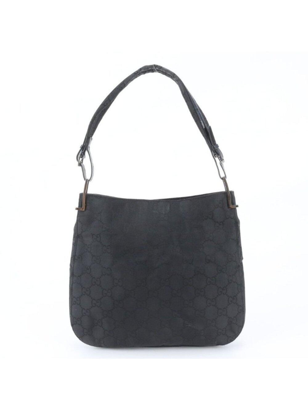 Gucci GG Leather Shoulder Bag Tote Hand Black